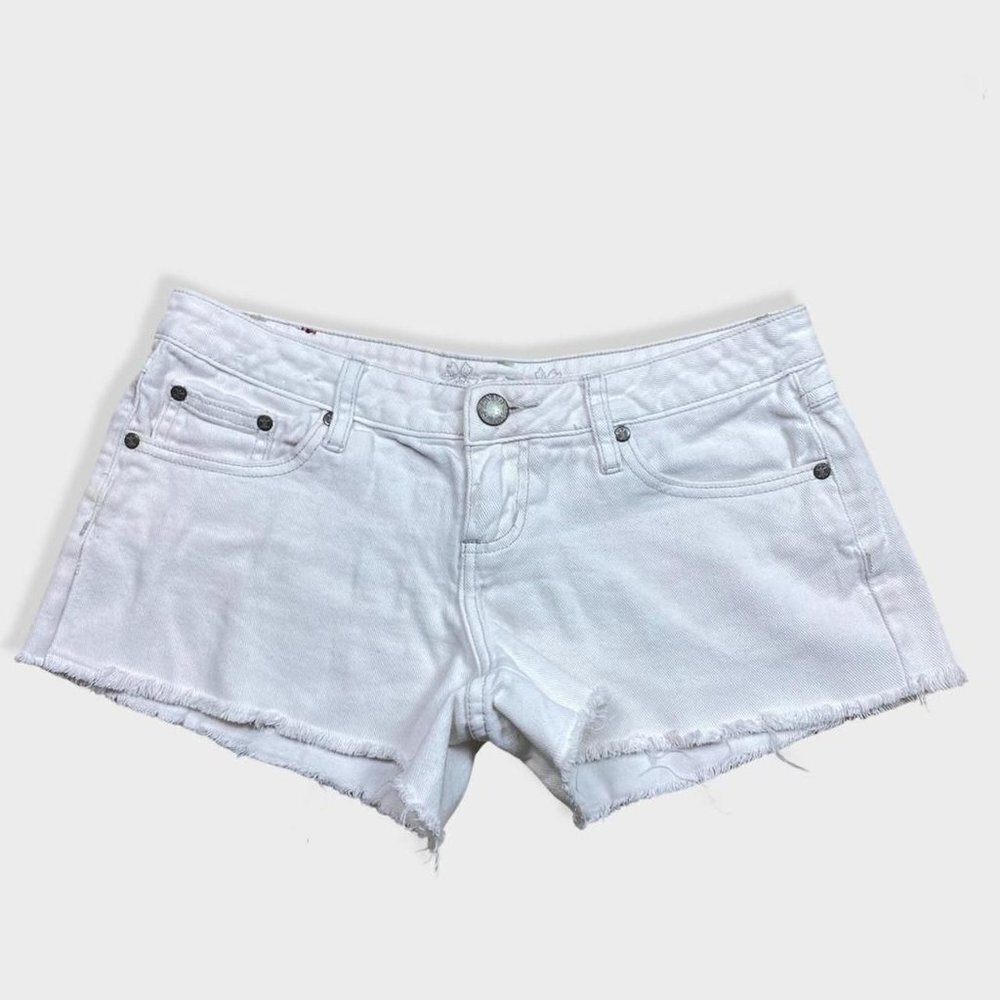 Zana Di White Denim Distressed Shorts - Picture 1 of 4